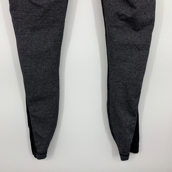 Lululemon Leggings Run Pace Tight Gray Black Wee Stripe Luxtreme - Picture 8 of 10